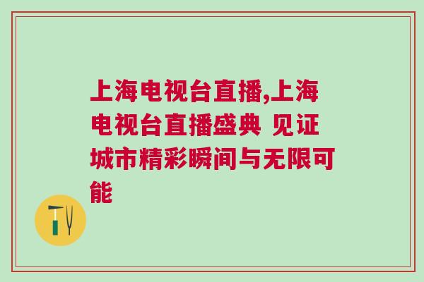 上海電視臺(tái)直播,上海電視臺(tái)直播盛典 見(jiàn)證城市精彩瞬間與無(wú)限可能